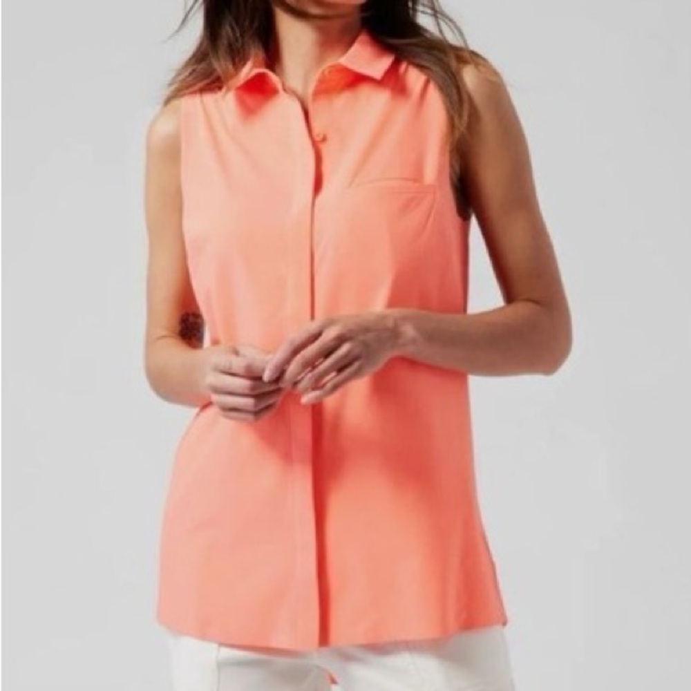 Athleta Urbanite II Sleeveless Tank Top Coral Pink Sunset Glow